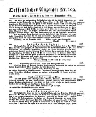 Amtsblatt für den Regierungsbezirk Düsseldorf Dienstag 10. Dezember 1839