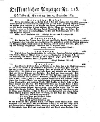 Amtsblatt für den Regierungsbezirk Düsseldorf Sonntag 29. Dezember 1839