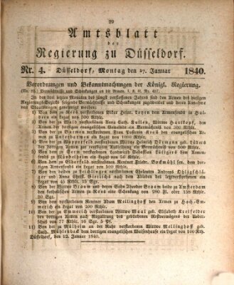 Amtsblatt für den Regierungsbezirk Düsseldorf Montag 27. Januar 1840