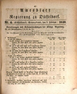 Amtsblatt für den Regierungsbezirk Düsseldorf Samstag 8. Februar 1840