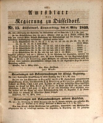 Amtsblatt für den Regierungsbezirk Düsseldorf Donnerstag 26. März 1840