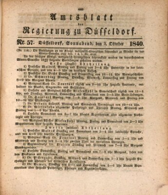 Amtsblatt für den Regierungsbezirk Düsseldorf Samstag 3. Oktober 1840