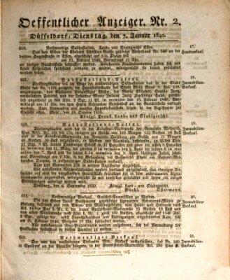 Amtsblatt für den Regierungsbezirk Düsseldorf Dienstag 7. Januar 1840