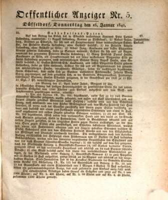 Amtsblatt für den Regierungsbezirk Düsseldorf Donnerstag 16. Januar 1840