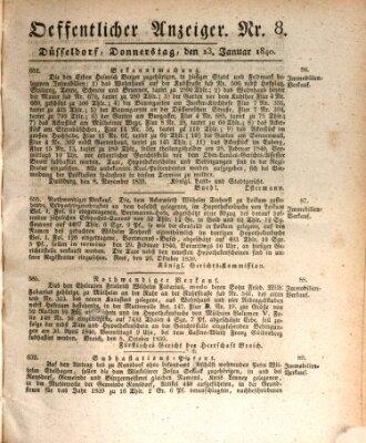 Amtsblatt für den Regierungsbezirk Düsseldorf Donnerstag 23. Januar 1840