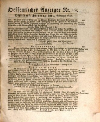 Amtsblatt für den Regierungsbezirk Düsseldorf Dienstag 4. Februar 1840