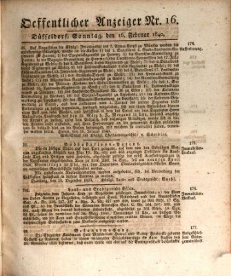 Amtsblatt für den Regierungsbezirk Düsseldorf Sonntag 16. Februar 1840