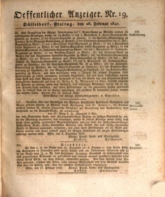 Amtsblatt für den Regierungsbezirk Düsseldorf Freitag 28. Februar 1840