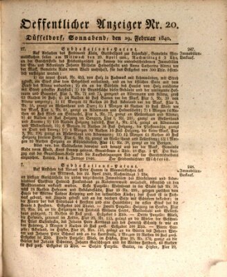 Amtsblatt für den Regierungsbezirk Düsseldorf Samstag 29. Februar 1840