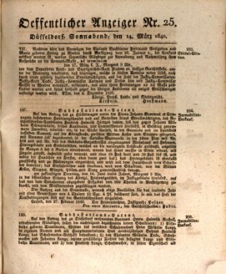 Amtsblatt für den Regierungsbezirk Düsseldorf Samstag 14. März 1840