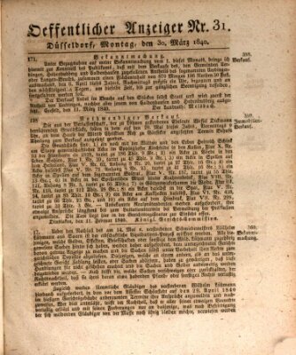 Amtsblatt für den Regierungsbezirk Düsseldorf Montag 30. März 1840