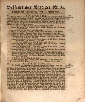 Amtsblatt für den Regierungsbezirk Düsseldorf Dienstag 31. März 1840