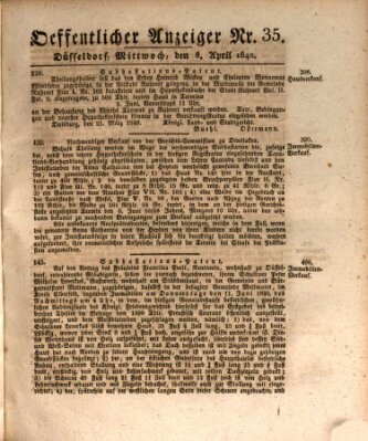 Amtsblatt für den Regierungsbezirk Düsseldorf Mittwoch 8. April 1840