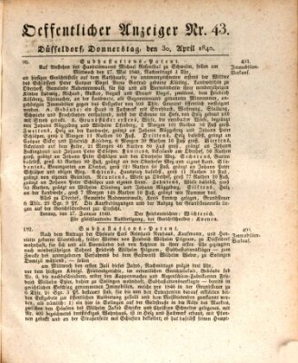 Amtsblatt für den Regierungsbezirk Düsseldorf Donnerstag 30. April 1840