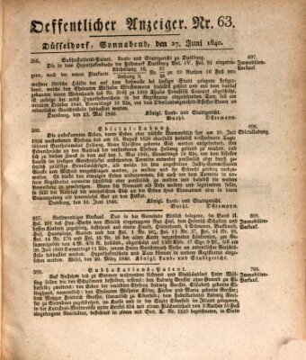 Amtsblatt für den Regierungsbezirk Düsseldorf Samstag 27. Juni 1840