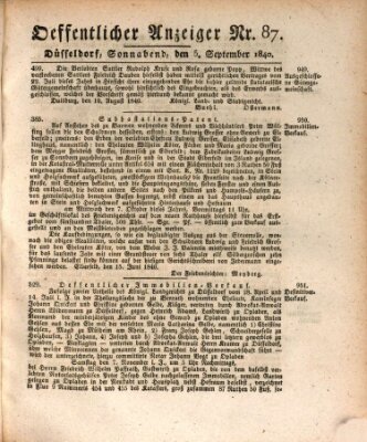 Amtsblatt für den Regierungsbezirk Düsseldorf Samstag 5. September 1840