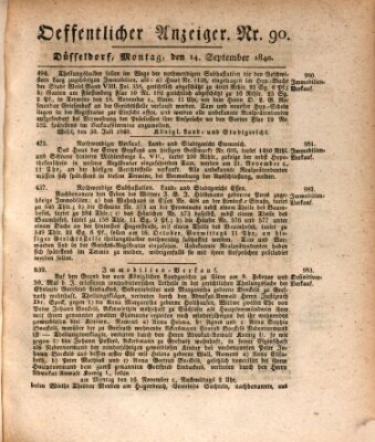 Amtsblatt für den Regierungsbezirk Düsseldorf Montag 14. September 1840