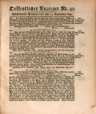 Amtsblatt für den Regierungsbezirk Düsseldorf Samstag 19. September 1840