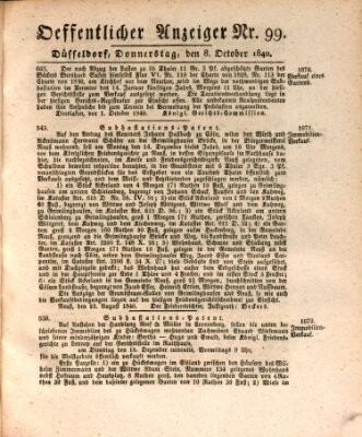 Amtsblatt für den Regierungsbezirk Düsseldorf Donnerstag 8. Oktober 1840