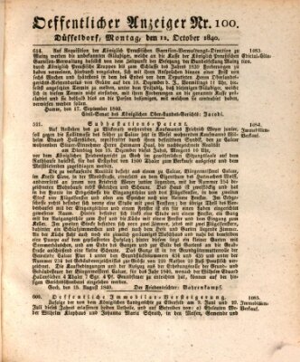 Amtsblatt für den Regierungsbezirk Düsseldorf Montag 12. Oktober 1840