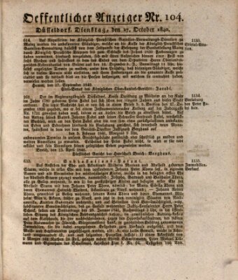 Amtsblatt für den Regierungsbezirk Düsseldorf Dienstag 27. Oktober 1840