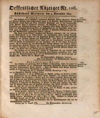 Amtsblatt für den Regierungsbezirk Düsseldorf Mittwoch 4. November 1840