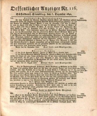 Amtsblatt für den Regierungsbezirk Düsseldorf Dienstag 8. Dezember 1840