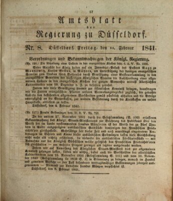 Amtsblatt für den Regierungsbezirk Düsseldorf Freitag 12. Februar 1841