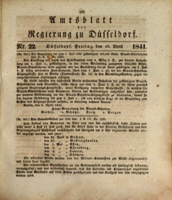 Amtsblatt für den Regierungsbezirk Düsseldorf Freitag 23. April 1841