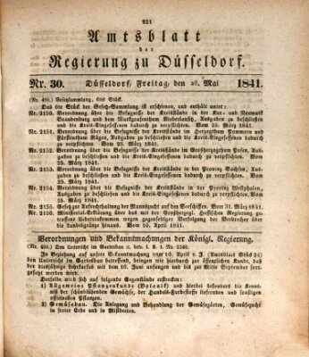 Amtsblatt für den Regierungsbezirk Düsseldorf Freitag 28. Mai 1841