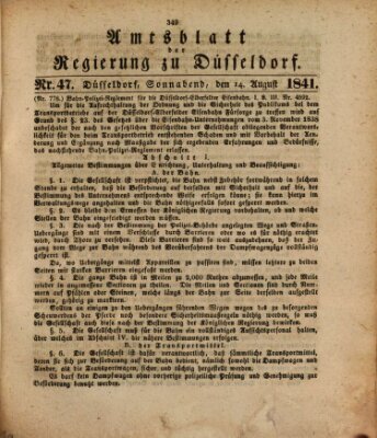 Amtsblatt für den Regierungsbezirk Düsseldorf Samstag 14. August 1841