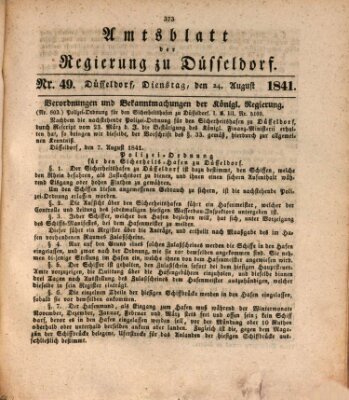 Amtsblatt für den Regierungsbezirk Düsseldorf Dienstag 24. August 1841