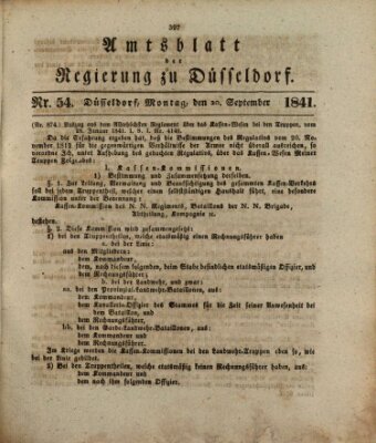 Amtsblatt für den Regierungsbezirk Düsseldorf Montag 20. September 1841