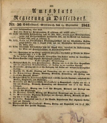 Amtsblatt für den Regierungsbezirk Düsseldorf Mittwoch 29. September 1841