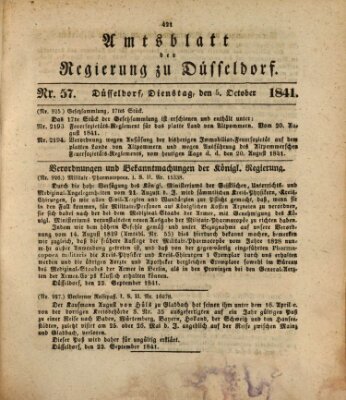 Amtsblatt für den Regierungsbezirk Düsseldorf Dienstag 5. Oktober 1841