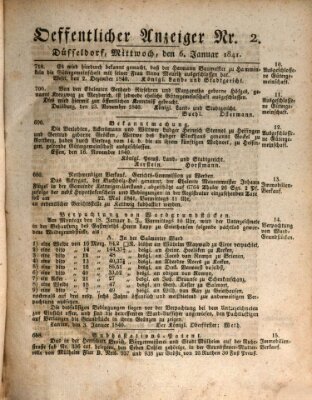 Amtsblatt für den Regierungsbezirk Düsseldorf Mittwoch 6. Januar 1841