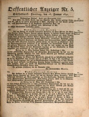 Amtsblatt für den Regierungsbezirk Düsseldorf Freitag 15. Januar 1841