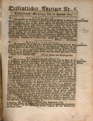 Amtsblatt für den Regierungsbezirk Düsseldorf Montag 18. Januar 1841