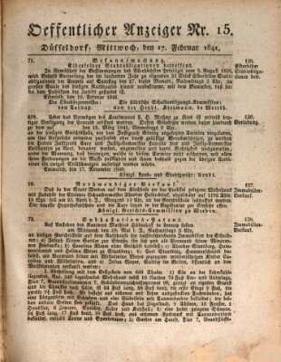 Amtsblatt für den Regierungsbezirk Düsseldorf Mittwoch 17. Februar 1841