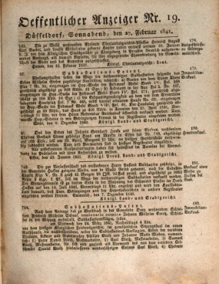 Amtsblatt für den Regierungsbezirk Düsseldorf Samstag 27. Februar 1841