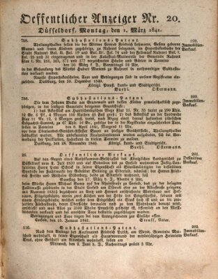 Amtsblatt für den Regierungsbezirk Düsseldorf Montag 1. März 1841