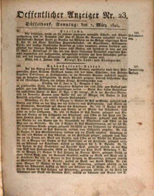 Amtsblatt für den Regierungsbezirk Düsseldorf Sonntag 7. März 1841