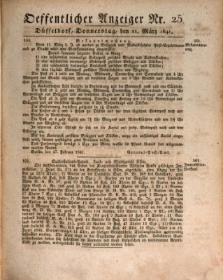 Amtsblatt für den Regierungsbezirk Düsseldorf Donnerstag 11. März 1841