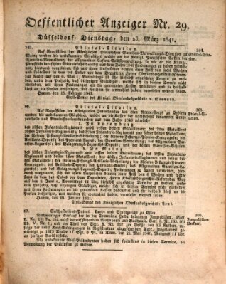 Amtsblatt für den Regierungsbezirk Düsseldorf Dienstag 23. März 1841