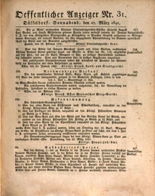 Amtsblatt für den Regierungsbezirk Düsseldorf Samstag 27. März 1841