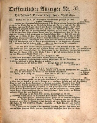 Amtsblatt für den Regierungsbezirk Düsseldorf Donnerstag 1. April 1841