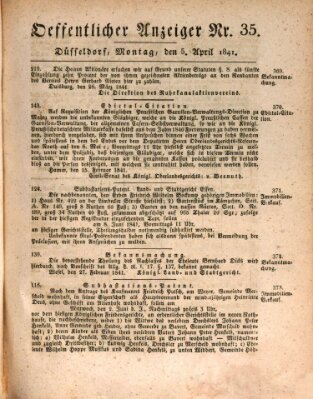 Amtsblatt für den Regierungsbezirk Düsseldorf Montag 5. April 1841