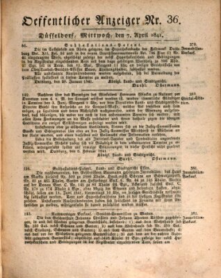 Amtsblatt für den Regierungsbezirk Düsseldorf Wednesday 7. April 1841