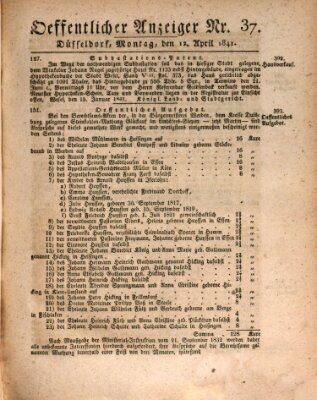 Amtsblatt für den Regierungsbezirk Düsseldorf Montag 12. April 1841