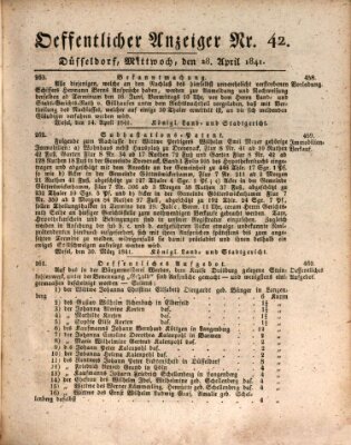 Amtsblatt für den Regierungsbezirk Düsseldorf Mittwoch 28. April 1841